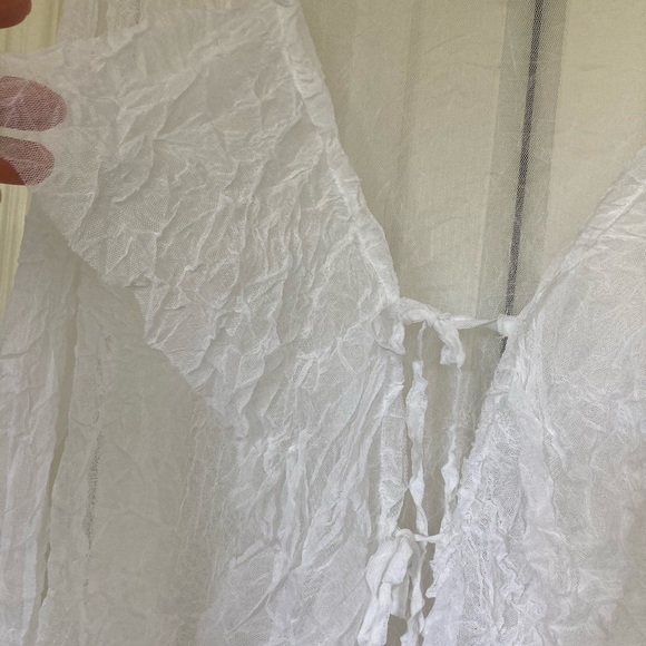 White Elena Wang Ruffle Knit Jacket Size S  Excellent Used Condition - Picture 10 of 10